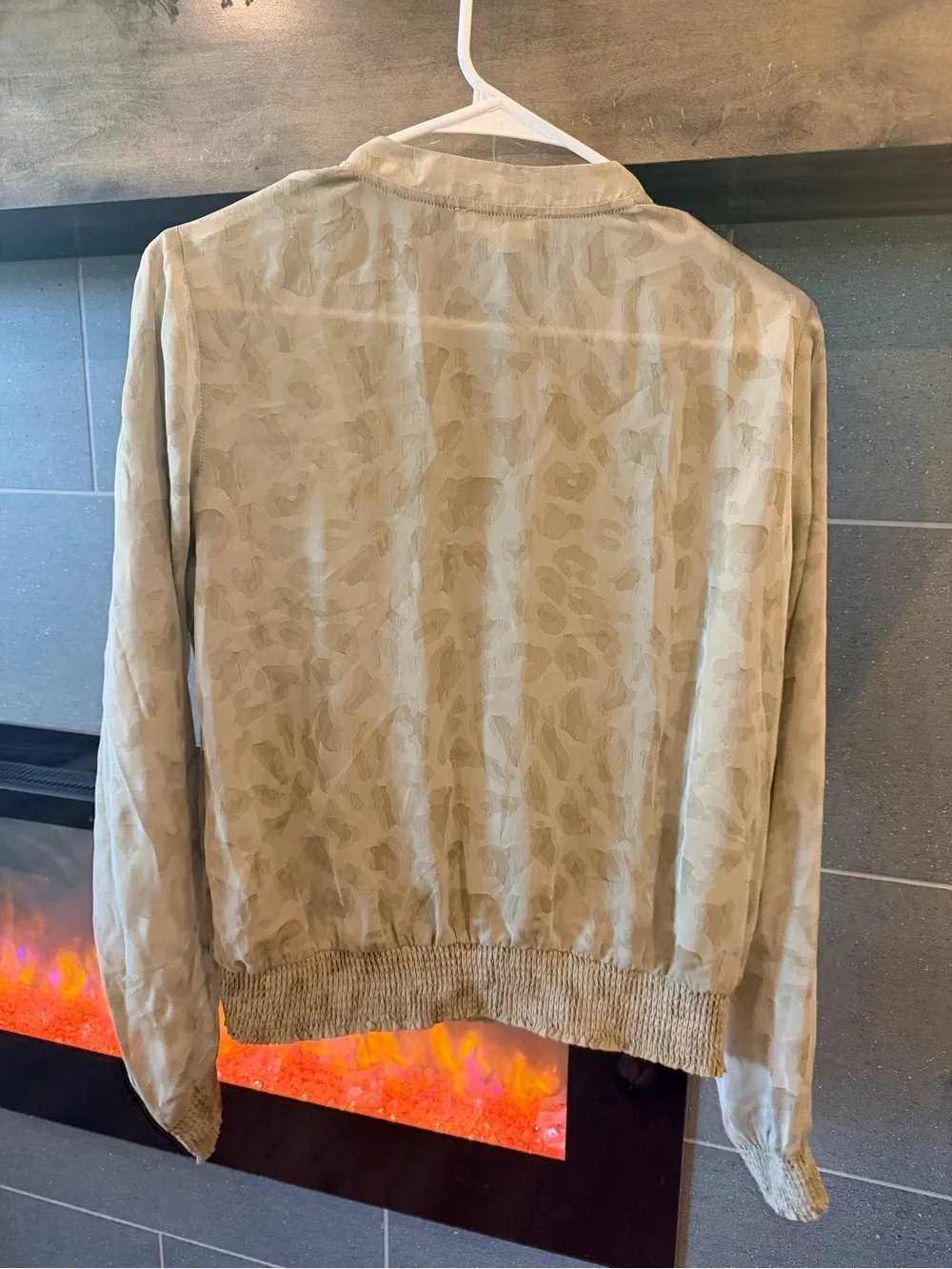 Mystree Light tan/ taupe Patterned Bomber Jacket